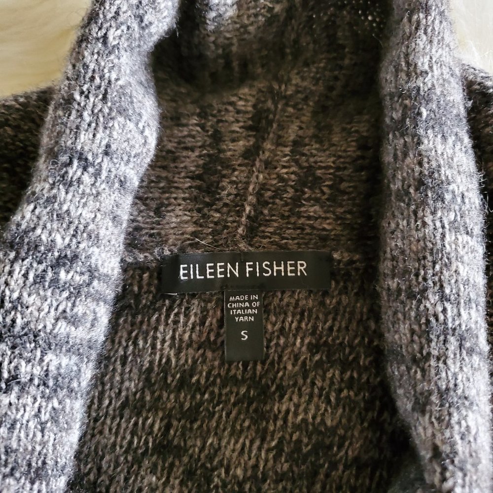 Eileen Fisher Yak Wool Blend Colorblock Long Cardigan Size Small LIKE NEW - Picture 11 of 15